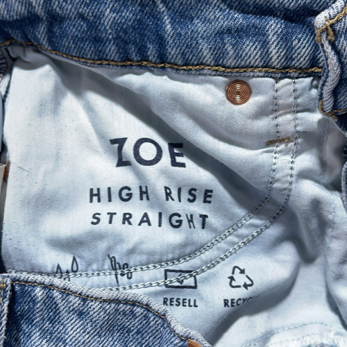 Jeans Lucky Brand Zoe 27R tiro alto desgastados pierna recta azul denim - Imagen 5 de 11