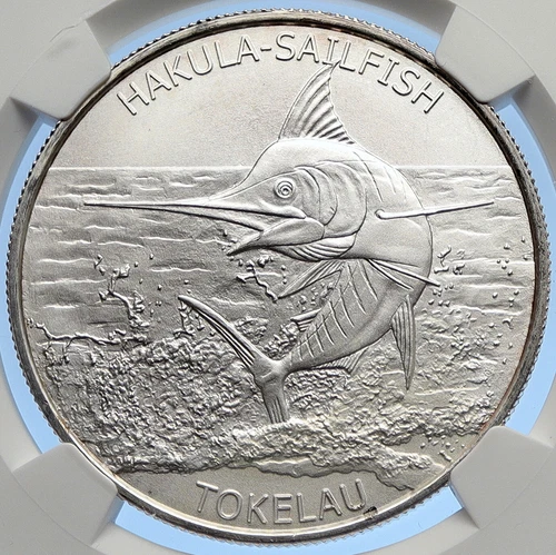 2016 TOKELAU ISLANDS Genuine w HAKULA SAILFISH Proof Silver $5 Coin NGC i106293