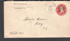1916 postal cover Pavilion NY to Charles Bow Perry NY