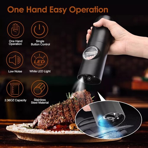 Set Macina Sale e Pepe Elettrico Automatico con Base di Ricarica e Luce LED - Foto 4 di 10