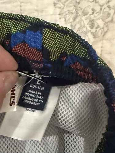 NWT Lands End Boys Size 10/12 Swim Trunks/navy Sharks - Picture 3 of 3