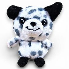 Russ Lil Peepers Dalmatian Dog Beanbag Plush Toy White Black Spots 2023 4.5"