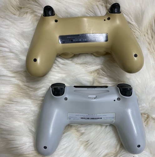 2x Sony DualShock 4 (CUH-ZCT2J) PS4 Controller Tasted White & Gold From Japan - Picture 2 of 6