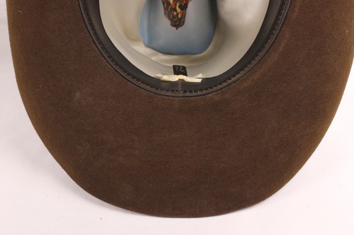 Vintage Stetson XXXXX Chocolate Brown Felt Cowboy Hat w/ Rattle Snake Band 7 3/8 - Picture 16 of 21