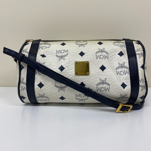 Auth MCM Crossbody Shoulder Bag Visetos White PVC E2869 Japan 230809