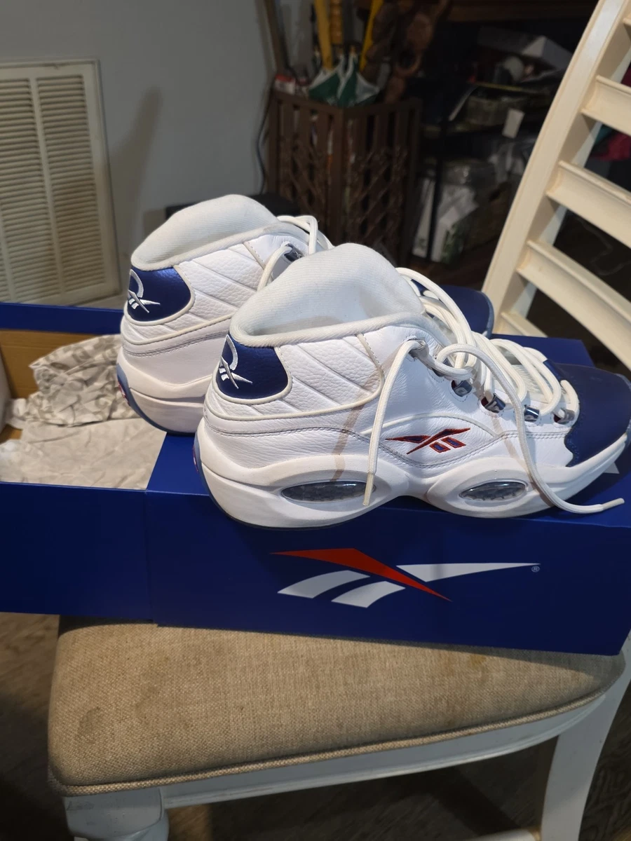 Reebok question midバスケットシューズ ホワイト/ネイビー Preços baixos em Reebok Question Mid 2016 White | eBay
