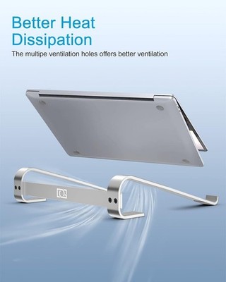 Laptopständer, ergonomische Laptoperhöhung für Schreibtisch, 10-18 Zoll HP, Dell, (silber)