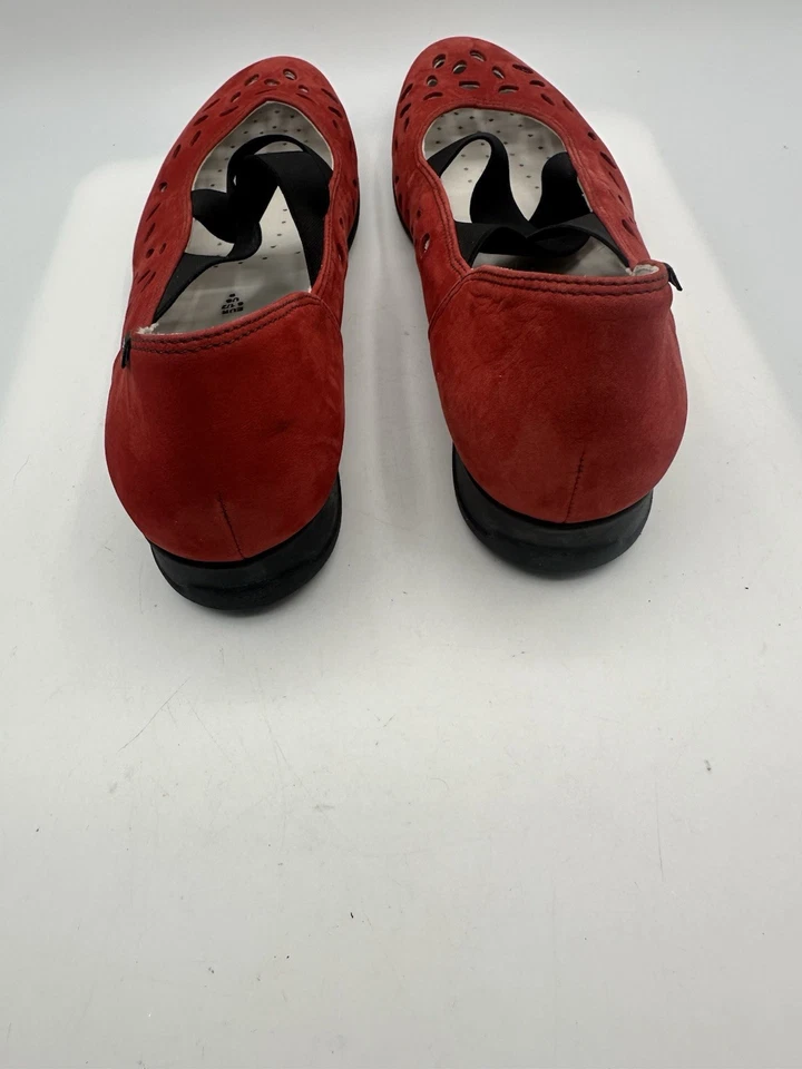 Zapatos Mephisto Air Jet Mary Jane Rojo Recorte Nubuck Mocasines Mujer Talla 9 Foto 4 de 4