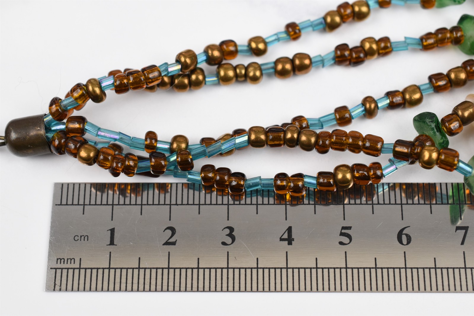 Handmade Studio Copper Multi Strand Necklace Glas… - image 4