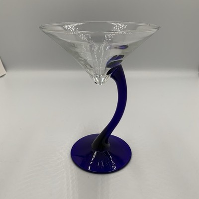 Libbey Bravura Curved Stem Cobalt Blue Martini Glass - Replacement