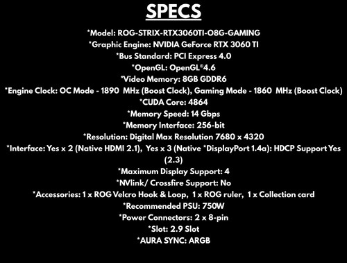 ASUS GeForce ROG Strix GeForce RTX 3060 Ti OC 8GB GDDR6 Graphics Card - Bild 5 von 5