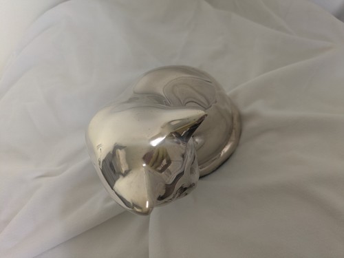 Beautiful Vintage Brass Cat Figurine Gift For Kitty Kat Lovers Mid Century Home - Picture 9 of 10