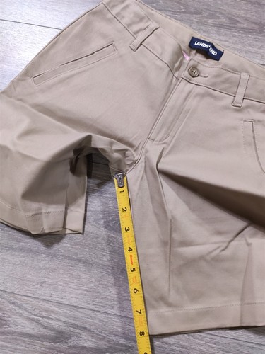 Lands End Shorts Girls Size 12 Khaki Beige Bermuda Adjustable School Uniform - Picture 7 of 9