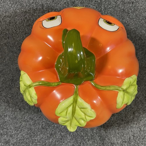 VTG JCPenney Home Collection Ceramic Pumpkin Halloween Popcorn Candy Bowl w/Box - Picture 7 of 18