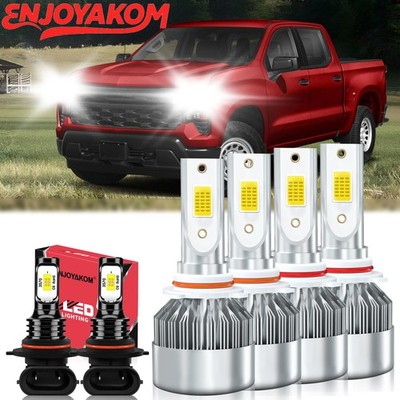 For Chevy Silverado 1500 3500 Classic 2007 LED Headlight Bulb Hi/Low +Fog Light
