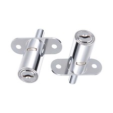 2Pcs 3/4" x 1-1/2" Push Plunger Lock Zinc Alloy Chrome Keyed Different