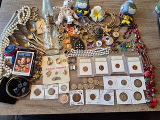 Huge Junk Drawer Lot liberty quarters buffalo nickels silver coins VTG Jewelry