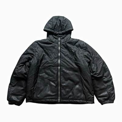 CHROME HEARTS MENS BLACK HOODED PUFFER JACKET FULL ZIP INSULATED SIZE XL