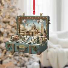 Personalized Italy Travel Suitcase Ornament Colosseum Rome Venice Christmas