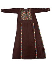 Antique Heritage Palestinian Thobe   Hand-Embroidered Arabic Dress