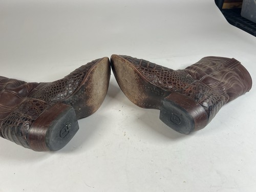 Tecovas The Dillon Vamp Caiman Cowboystiefel Herren Größe 12,5 2E EE Braun Selten Rarität - Bild 5 von 10