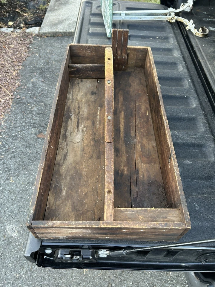 Lg Antique Wooden Tool Caddy Primitive Farmhouse Decor - Image 3 of 4