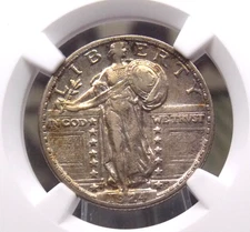 1924 "D" Standing Liberty SILVER Quarter 25c NGC VF35 #005 Very Fine ECC&C, Inc.