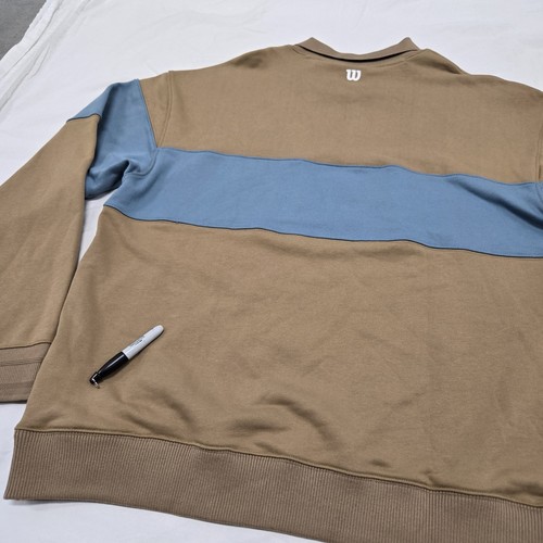 Herren LARGE Wilson Hillcrest Pullover Logo Shirt braun blau weiß Tennis Polo - Bild 15 von 22