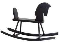 Cheval à bascule bois hêtre NOIR – jouet enfant