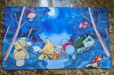 Sleeping Pokemn CCG Playmat - TCG Playmat - Pokemon Nighttime Card Mat 24x14