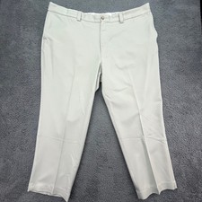 Oak Hill Mens Khaki Chino Pants 48 Waist 28 Inseam Flat Front Relaxed Fit