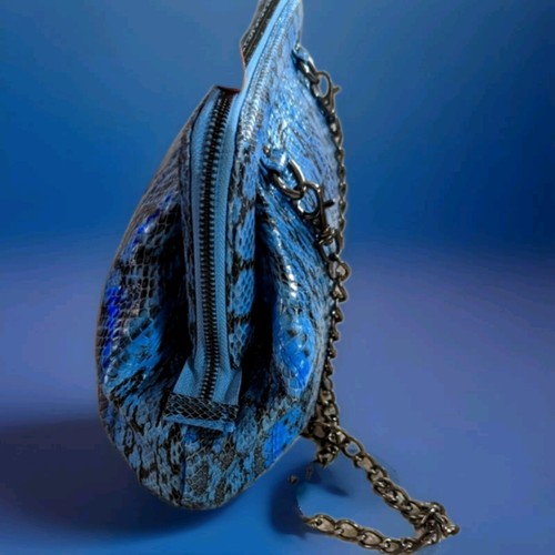 Vintage Inge Christopher Blue Snake print Purse - Picture 2 of 4