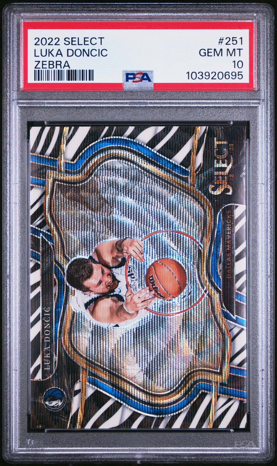 2022 PANINI SELECT ZEBRA #251 LUKA DONCIC PSA 10