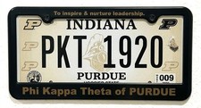 Phi Kappa Theta Purdue Univ. License Plate Frame Black Gold Leadership Quote