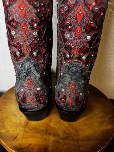 Botas Corral negras con incrustación roja brillante 8,5 - Imagen 7 de 14