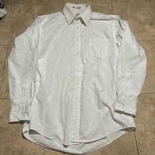 Vintage Yves Saint Laurent Menswear Dress Shirt Mens 15.5 32-33 White Preppy