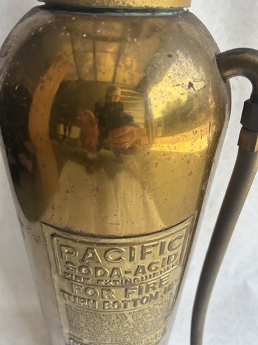 Antique Vintage Randolph Soda Acid Fire Extinguisher Empty Polished Brass Copper - Picture 3 of 15