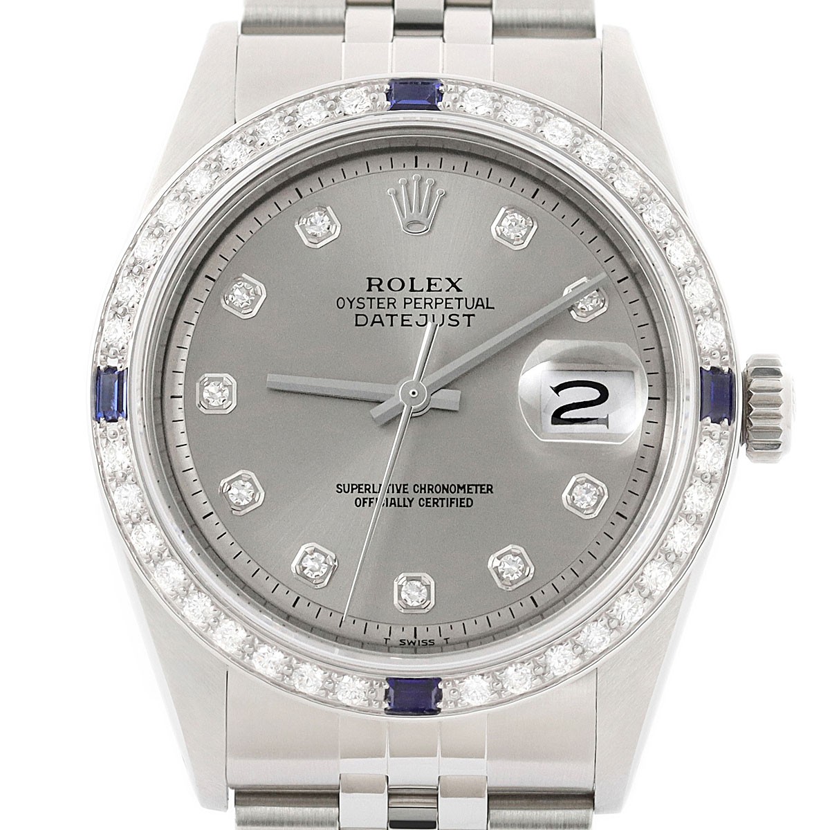 Rolex Datejust Gray Diamond 18K Gold