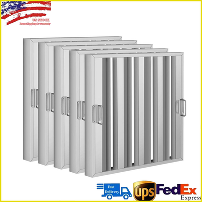 #ad 6PCS Commercial Hood Filters Stainless Steel 5 Grooves Range for Kitchen Exhaust $62.69
