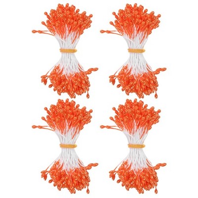 600-Pack 5mm Artificial Pearl Flower Stamens for DIY Crafts[Orange]