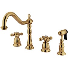 Kingston Brass KS179.AXBS Heritage 1.8 GPM Widespread Kitchen - Brass