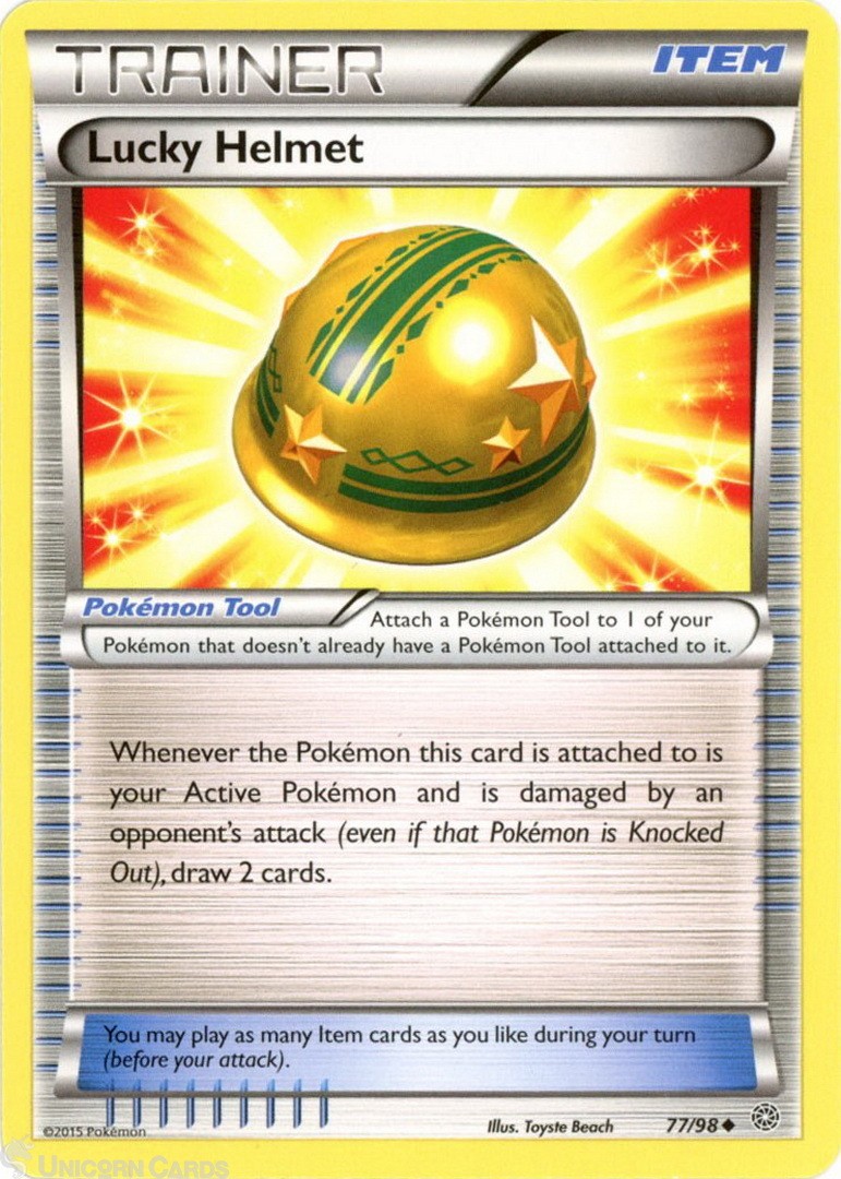 Lucky Helmet 77/98 : Uncommon Mint/Near Mint Pokemon Card : XY07: Ancient Origin