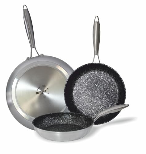 Sarten en aluminio fundido Bastilipo de 20cm de diametre avec revetement antiadherente pierre noir