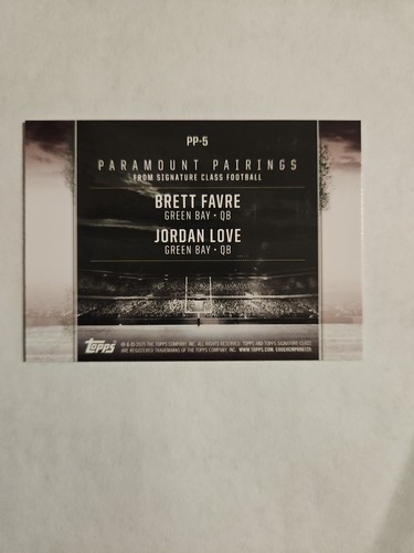 2025 Topps Signature Series Paramount Pairings Brett Favre/Jordan Love #PP-5 - Picture 2 of 2