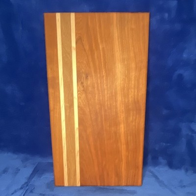 Handmade Reversible Rectangular Striped Wood Cutting Board 16 x 9 in 