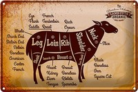 Schild Blech Lamm 30X20Cm -Made In Germany- Lamb Cuts Organic Metzgerei