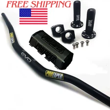 Original "Evo" PRO TAPER Handlebar Fat Bar DIRT BIKE ATV Quad 1 1/8'' GRIPS Pads