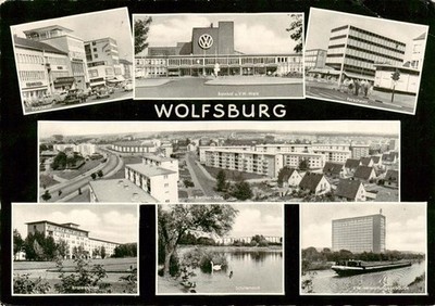 Wolfsburg Lower Saxony Porschestrasse Station and VW Plant at Berlin Ring Crane