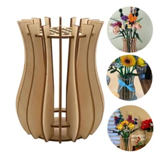 Wooden Puzzle Vase 3D Puzzle Vase Flower Bouquet Building Set for Flower Lovers