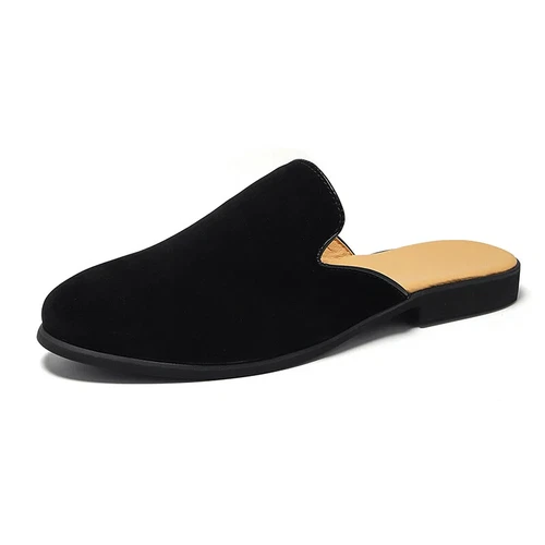 Medio mocasín para hombre pantuflas sin cordones laterales informales zapatos planos calzado masculino 38-47 - Imagen 10 de 19